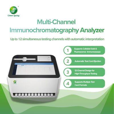 China Analista de inmunocromatografía de múltiples canales Hasta 12 canales de prueba simultáneos con interpretación automática Soporta análisis inmunológicos de oro coloidal y fluorescencia Ejección automática de tarjetas de prueba proveedor