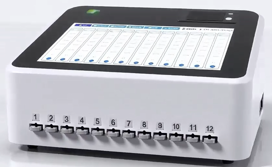 Analista de inmunocromatografía de múltiples canales Hasta 12 canales de prueba simultáneos con interpretación automática Soporta análisis inmunológicos de oro coloidal y fluorescencia Ejección automática de tarjetas de prueba proveedor